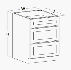 Vanity 3 Drawer Base Cabinet