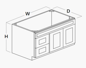 Double Door Vanity Combo Base Cabinet