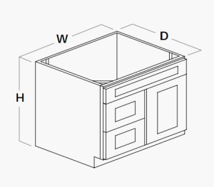 Single Door Vanity Combo Base Cabinet